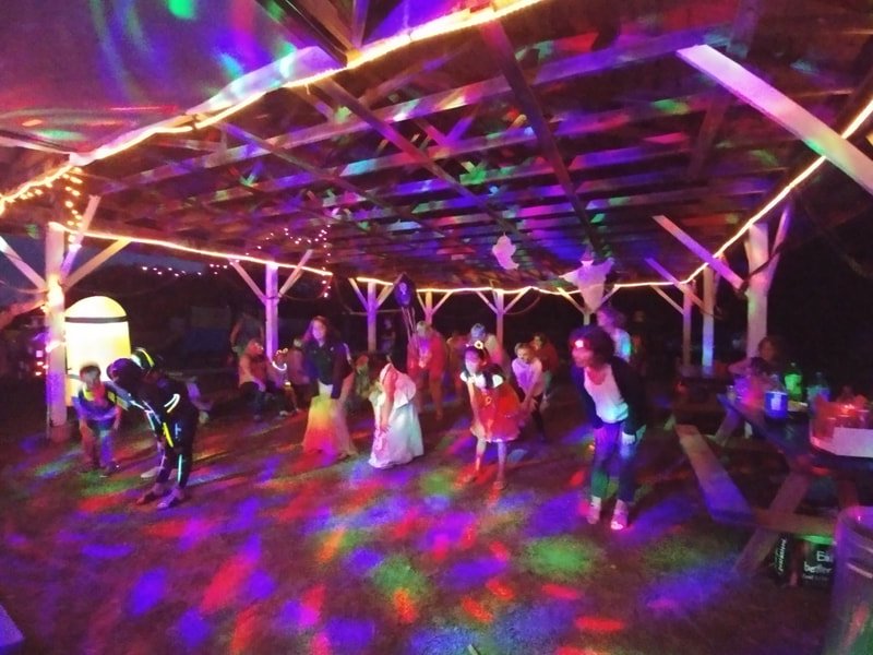 Evening dance under the pavilion